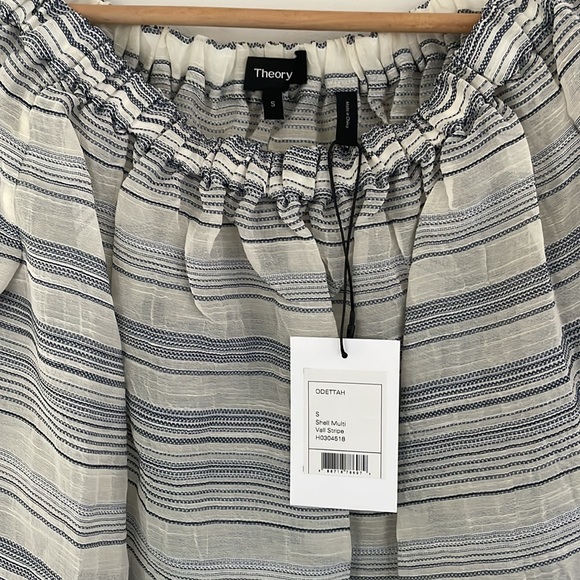 Theory NWT Odettah-Vall Off-Shoulder Silk Blend Top S - Picture 2 of 6